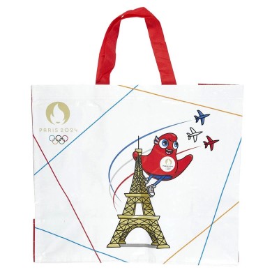 Sac cabas Shopping Mascotte JO PARIS 2024 Tour Eiffel