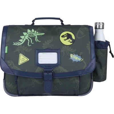 Cartable 38 cm avec poche gourde Tann's Dino Jurassic Timothée Kaki