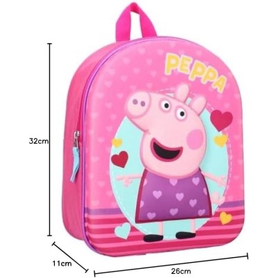 Peppa Pig Sac à dos strong 3D Couleur rose