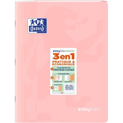 OXFORD Lot de 5 Cahiers EASYBOOK Pastel 24 x 32 cm 96p Seyes