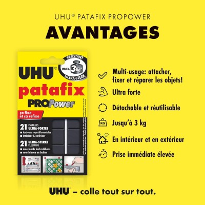 UHU 21 Patafix Pro Power Résistance Ultra Forte