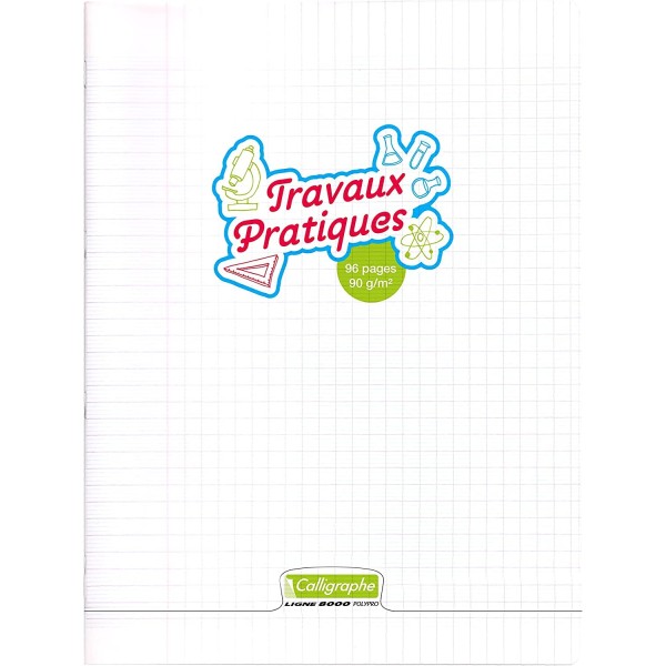 Calligraphe Cahier de Travaux Pratiques Incolore - 24x32 cm - 96 Pages Grands Carreaux